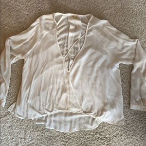White Cross-Front Blouse